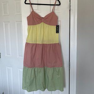 CITY TRIANGLES COLOR BLOCK MIDI DRESS